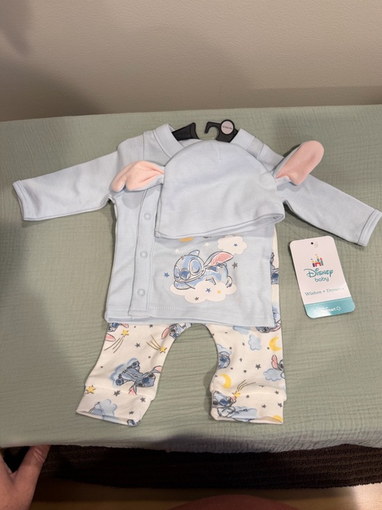Disney Other - Disney Light Blue Stitch Hooded Two-Piece Set with Pastel Print